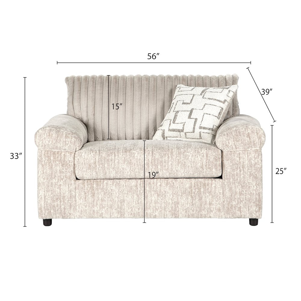 Nason Wide Wale Corduroy Sofa, Loveseat, and Cuddle Chair Set, Parchment