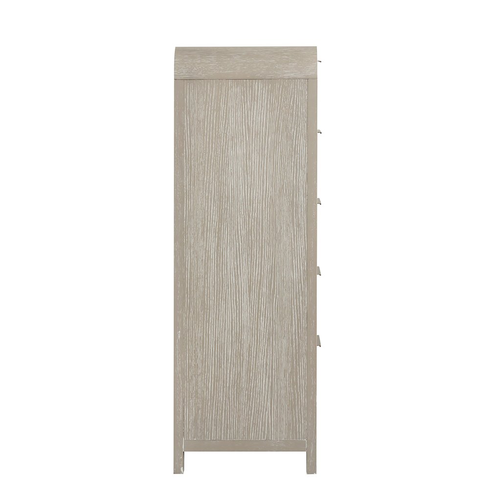 Tavari Contemporary 5-Drawer Wood Chest, Light Gray
