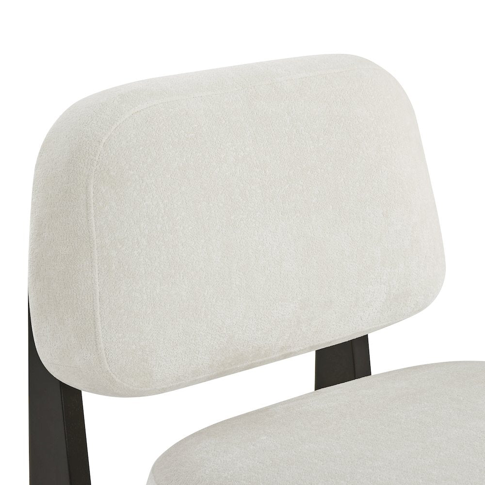 Solara Modern Accent Chair with Solid Wood Frame, White