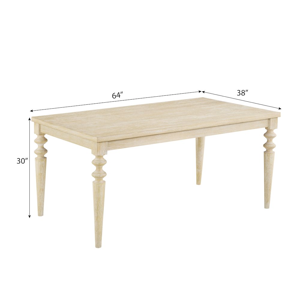 Amonia 7-Pc Dining Set, Turned-Leg Dining Table with 6 Tufted Chairs, Charcoal