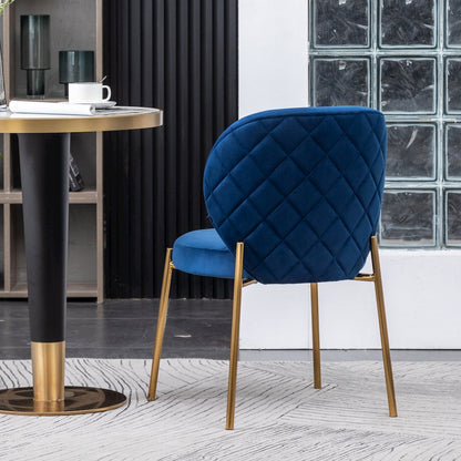 Amoa Contemporary Velvet Upholstery Dining Chair, Blue, Set of 2