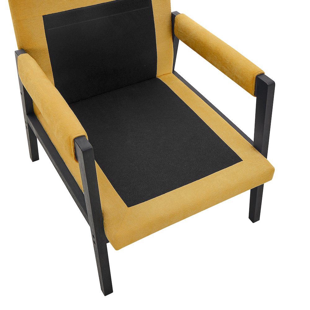 Kelly Mid-Century Modern Chenille Upholstered Accent Armchair, Yellow