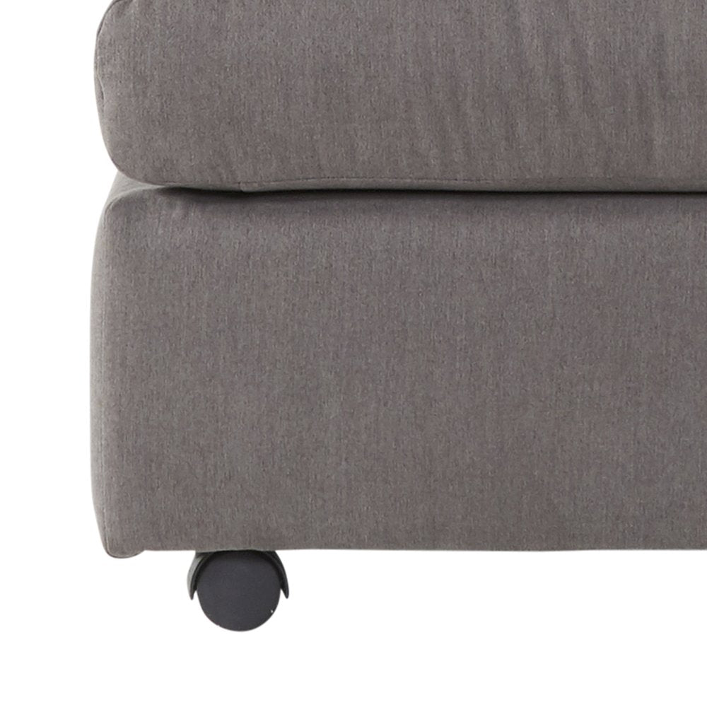Enda Living Room Fabric Ottoman, Carbon Gray