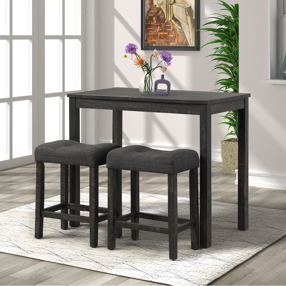 Sora Wood 3-Pc Counter Height Dining Set, Gray