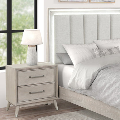 Seluna 5-Piece Bedroom Set with Touch LED Lighting, Gray Oak Finish, Queen