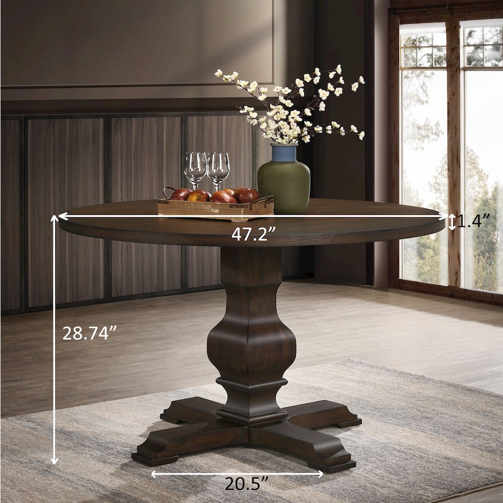 Fordsville 5-Pc Dining Set, Pedestal Round Table with 4 Stylish Chairs, Gray