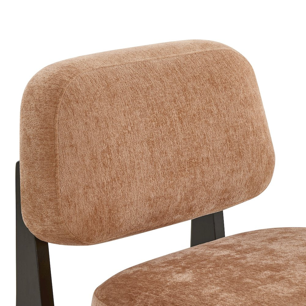 Solara Modern Accent Chair with Solid Wood Frame, Orange