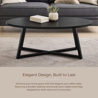 Modern Harmony Wood Oval Coffee Table