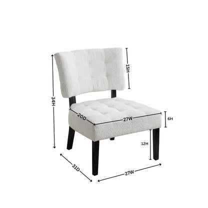 Movile Boucle Tufted Accent Chair with Oversized Seating, White