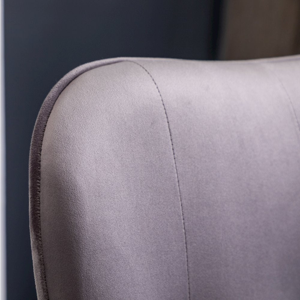 Doarnin Contemporary Silky Velvet Tufted Button Back Accent Chair, Gray