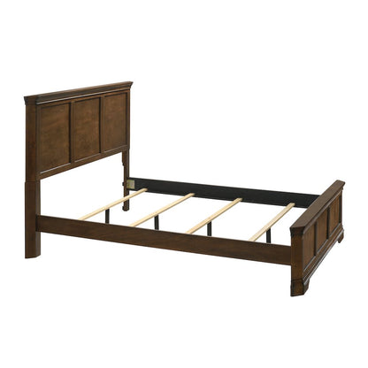 Wood Panel Bed, Dresser, Mirror, Nightstand, Chest, Queen, Antique Walnut Finish