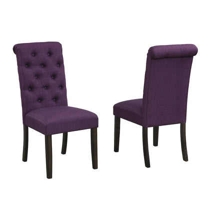 Leviton Antique Black Finished Wood Dining Set, Table with Four Chair, Purple
