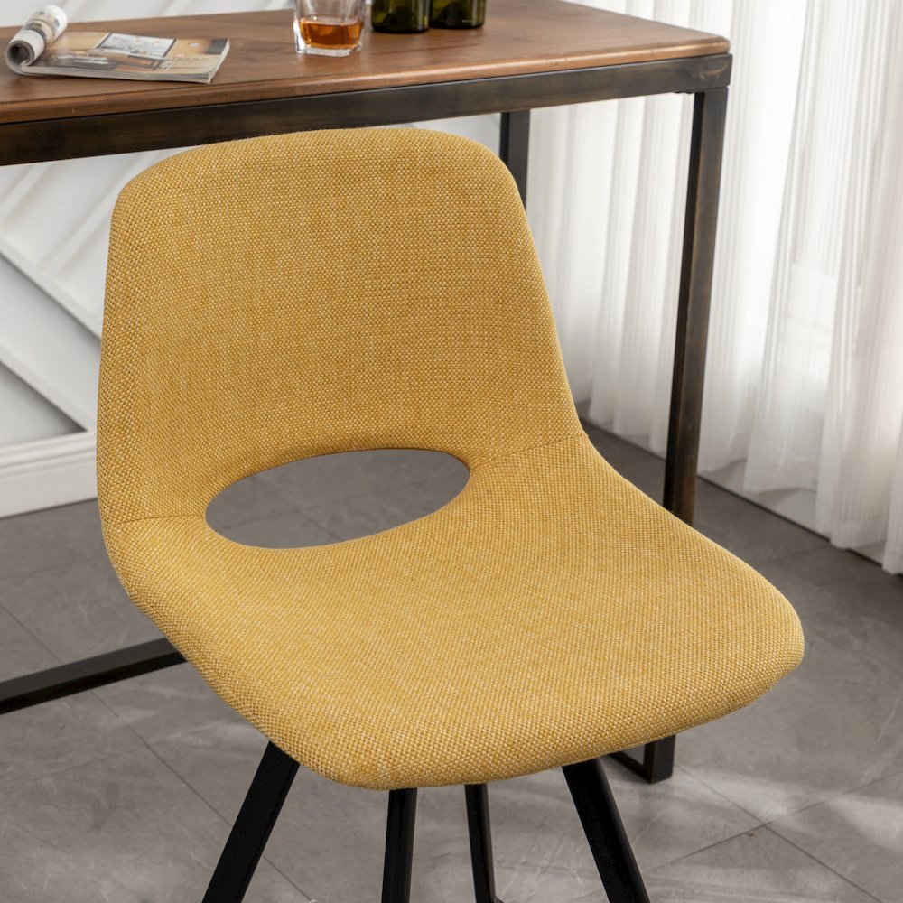 Porth Fabric Kitchen 28.25" Barstools, Set of 2, Yellow
