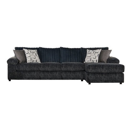 Nason Wide Wale Corduroy Sofa Chaise, Charcoal