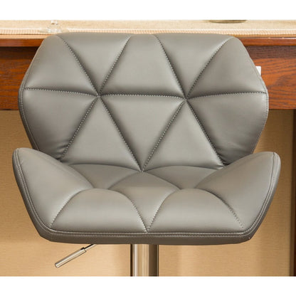 Glasgow Contemporary Tufted Adjustable Height Gray Bar Stools, Set of 2