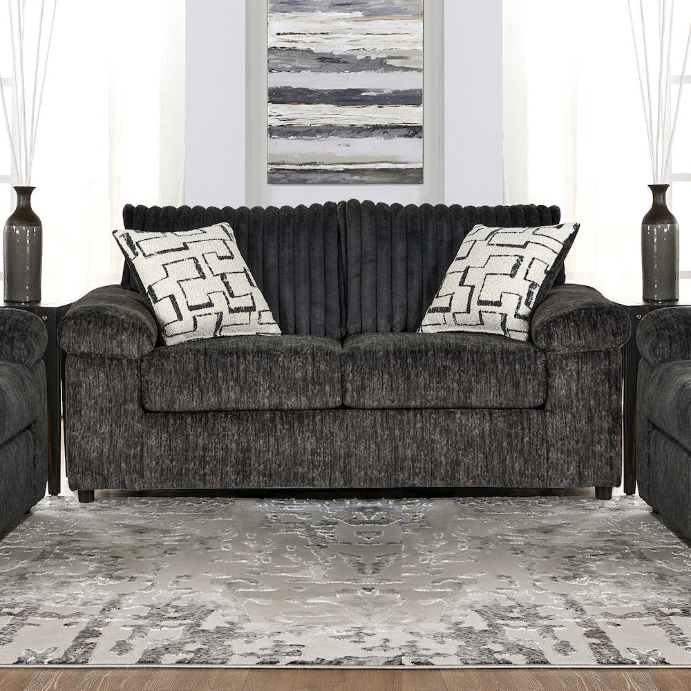 Nason Wide Wale Corduroy Loveseat, Charcoal