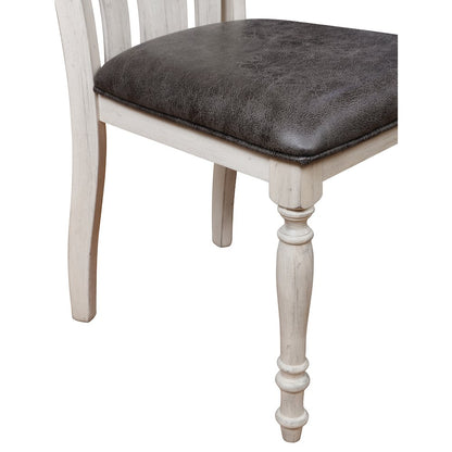 Arch Weathered Oak Turned Leg Dining Chair Set of 2