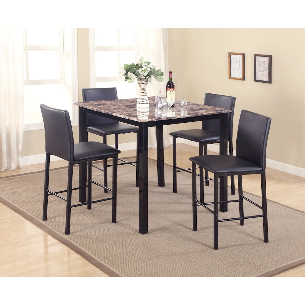 Citico Metal Counter Height Dining Chairs with Black Metal Frame, Set of 4