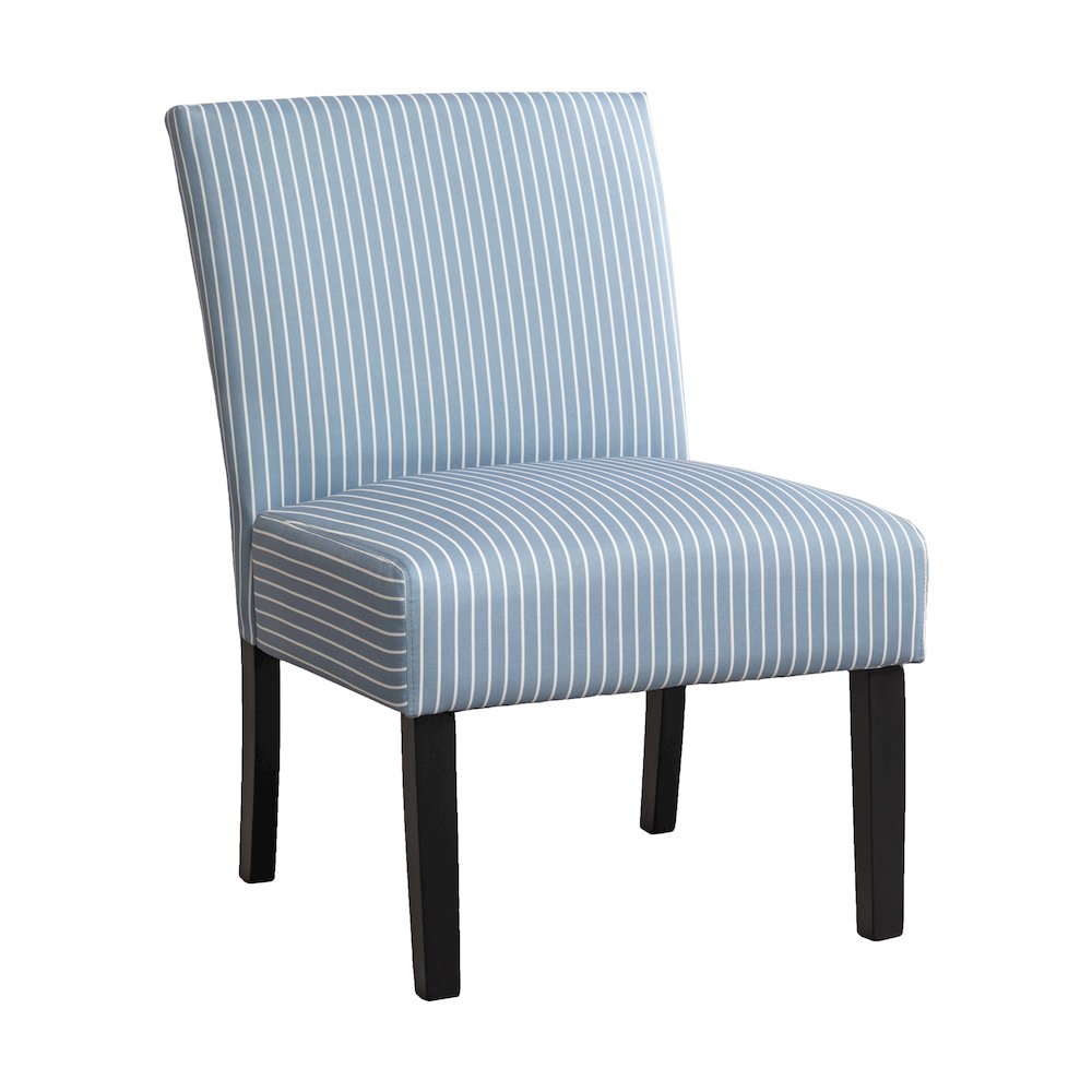 Botticelli Blue Stripe Upholstered Slipper Accent Chair