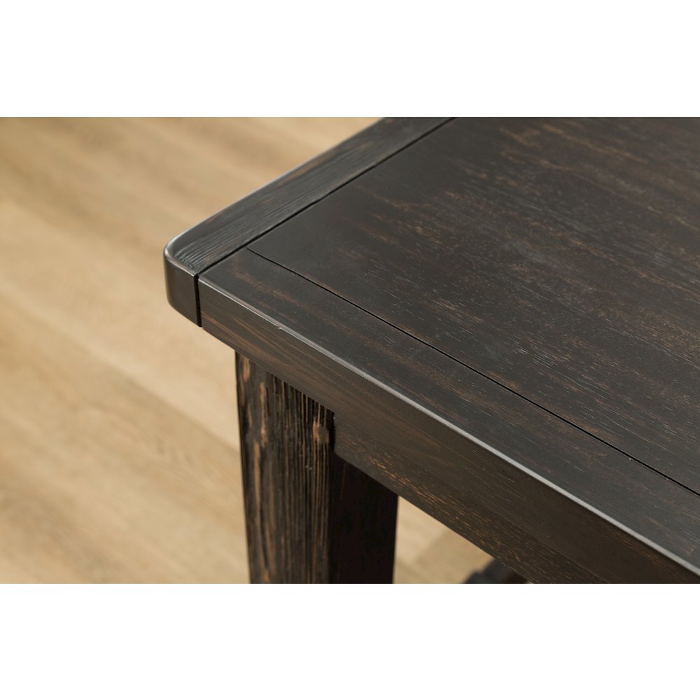 Leviton Antique Black Finished Wood 5-Piece Counter Height Dining Set, Gray
