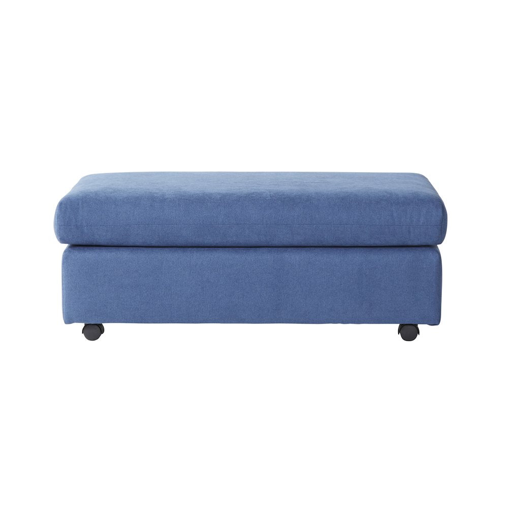 Enda Living Room Fabric Ottoman, Image Navy
