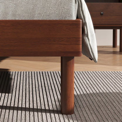 Wyller 3-Pc Bedroom Set, Platform Bed with 2 Nightstands, Natural Walnut, Queen