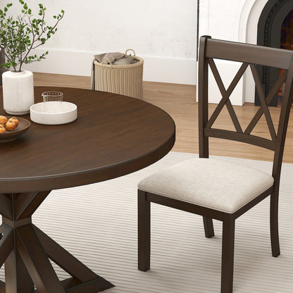 Windvale Dining Set,Cross-Buck Table with 4 Chairs