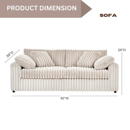 Belvoir Upholstered Stationary Sofa, Beige Champagne