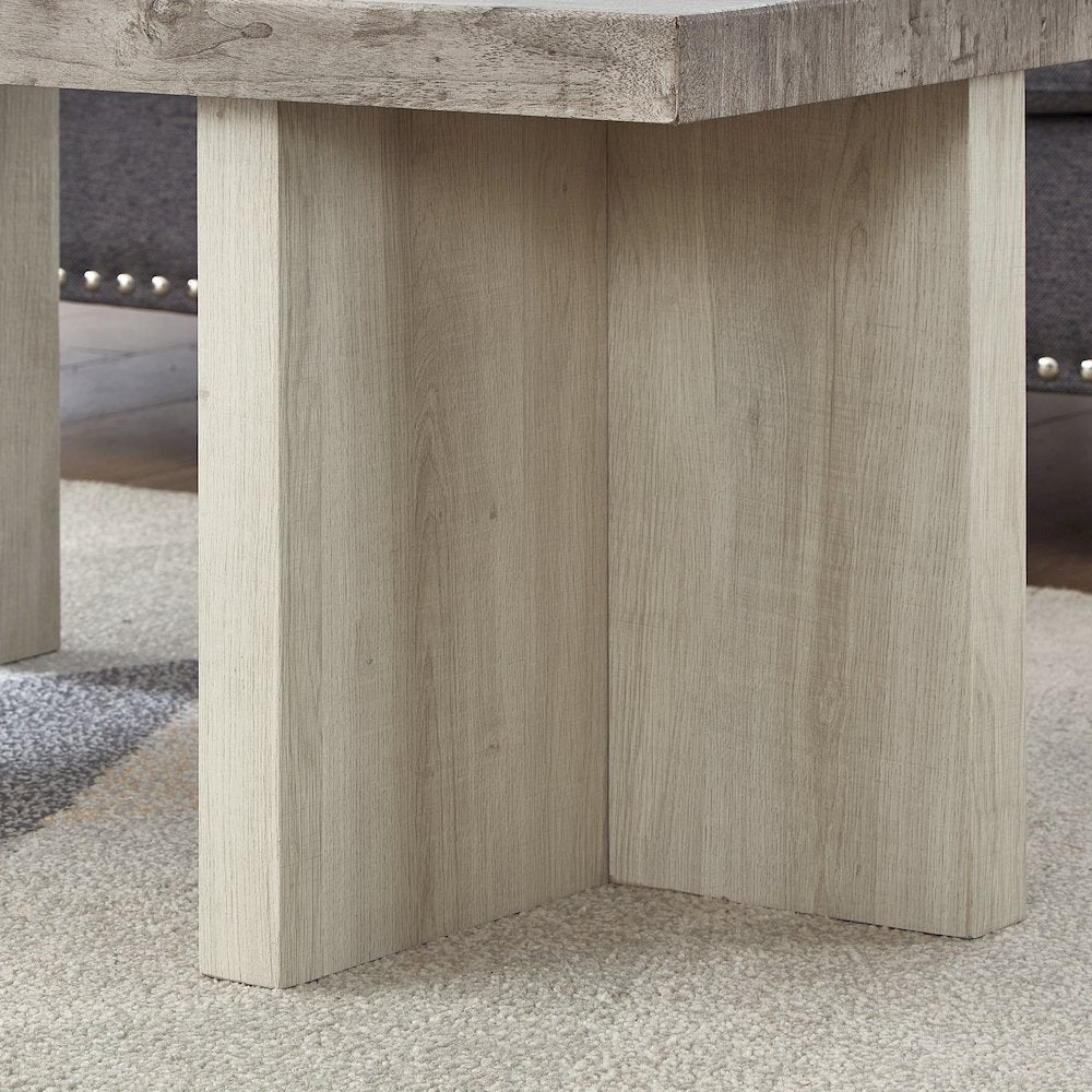 Mchome Contemporary Coffee Table, Weathered Gray and Beige