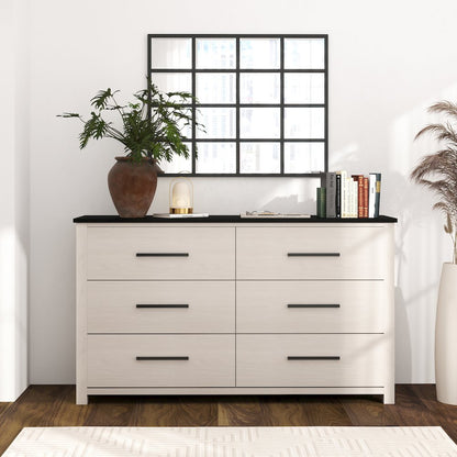 Realynn 6-Drawer Bedroom Dresser, Off-White Finish