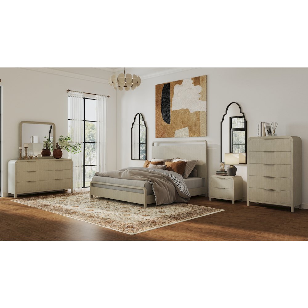 Tavari 5-PC Bedroom Set in Light Gray, Queen