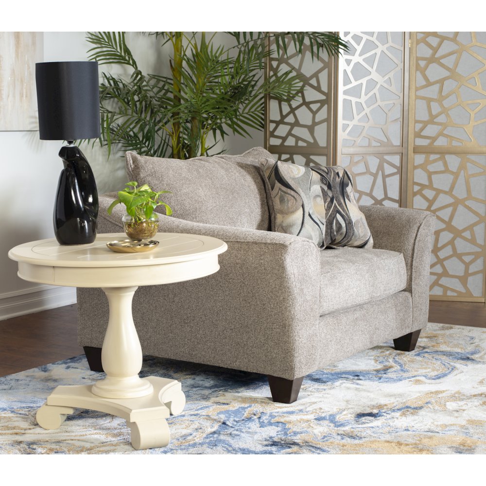 Camero Platinum Fabric Accent Chair and Ottoman Set