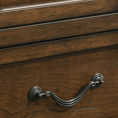 3-Piece Bedroom Set, King Panel Bed and 2 Nightstands, Antique Walnut Finish