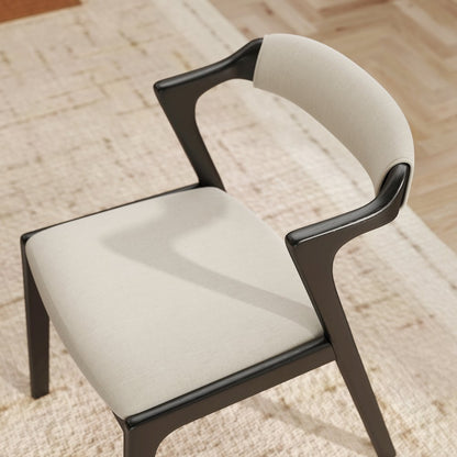 Lavin Walnut Finish Upholstered Dining Chairs, Set of 2