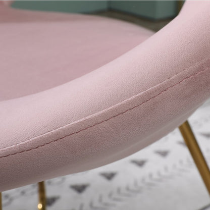 Slatina Pink Silky Velvet Upholstered Accent Chair with Gold Tone Finished Base