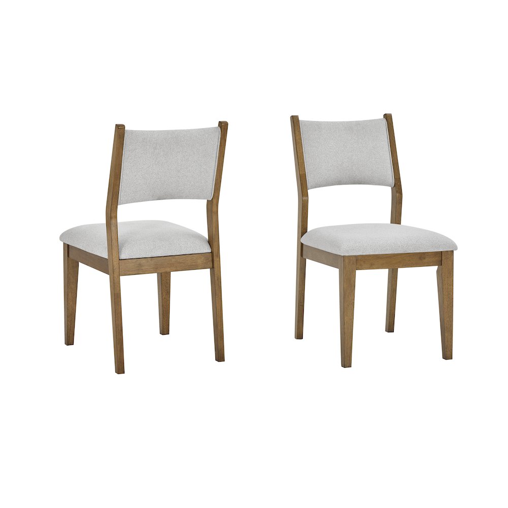 Parker Upholstered Dining Chairs, Set of 2, Light Oak and Gray