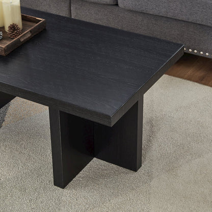 Mchome Contemporary Coffee Table, Black Finish
