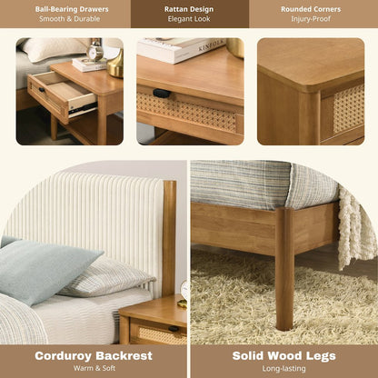 Vichy 5-Pc Bedroom Set with Queen Bed, Chest, Dresser, Mirror, 2 Nightstands