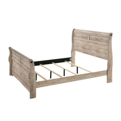 Imerland Contemporary White Wash Finish 6PC Bedroom Set with Queen Sleigh Bed