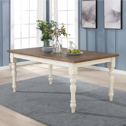 Prato 7-PC Dining Set With Cross Back Chairs, Antique White and Distressed Oak
