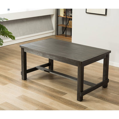 Leviton Antique Black Finished Wood Dining Set, Table with Six Chair, Purple