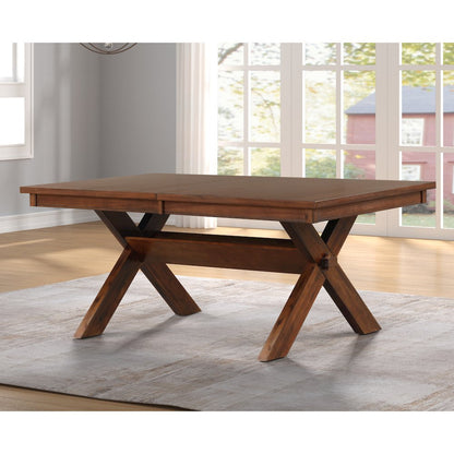 Karven Wood 9-PC Dining Set, Extendable Dining Table, 8 Chairs, Dark Hazelnut