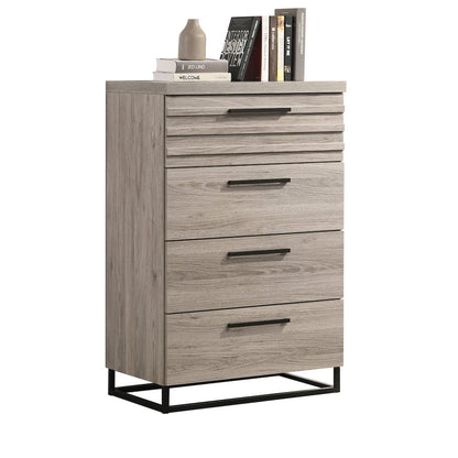 Alvear Contemporary 4-Drawer Chest, Weathered Gray
