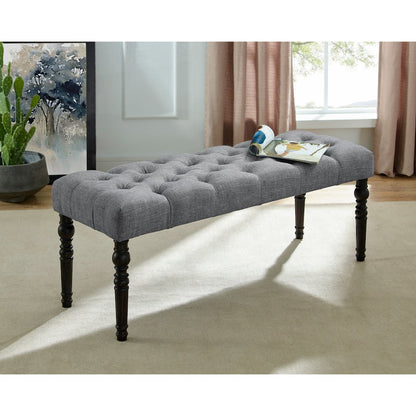 Leviton Urban Style Dark Wash Wood Dining Set: Table, 4 Chairs and Bench, Gray