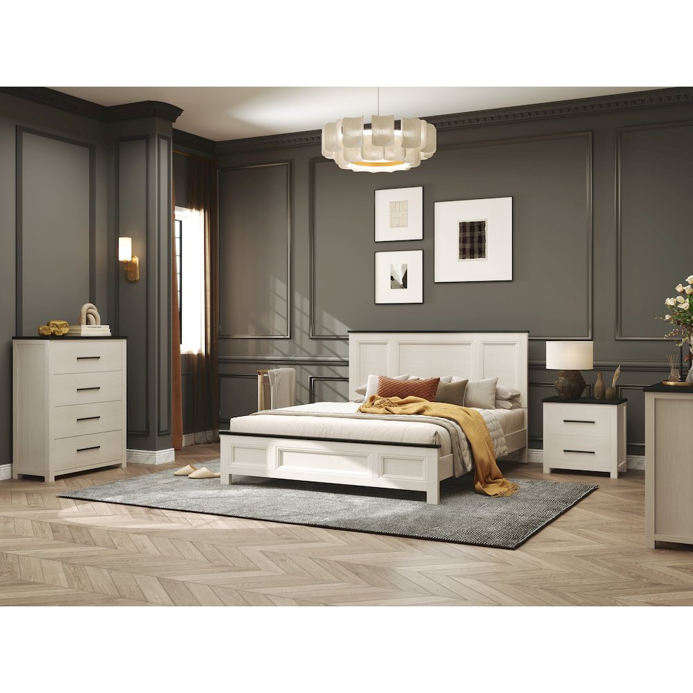 Realynn 5-PC Wood Bedroom Set, Queen Size, Off-White Finish