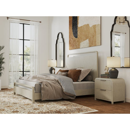 Tavari 3-PC Bedroom Set with Panel Bed and Two Nightstands in Light Gray, Queen