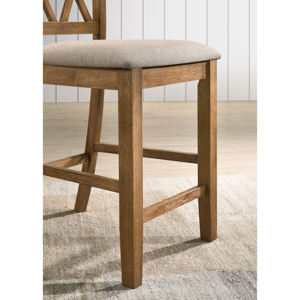 Windvale Fabric Upholstered Counter Height Dining Chairs, Set of 2