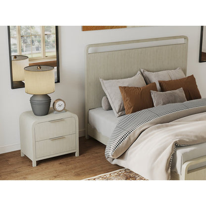 Tavari 3-PC King Bedroom Set with Panel Bed and Two Nightstands in Light Gray