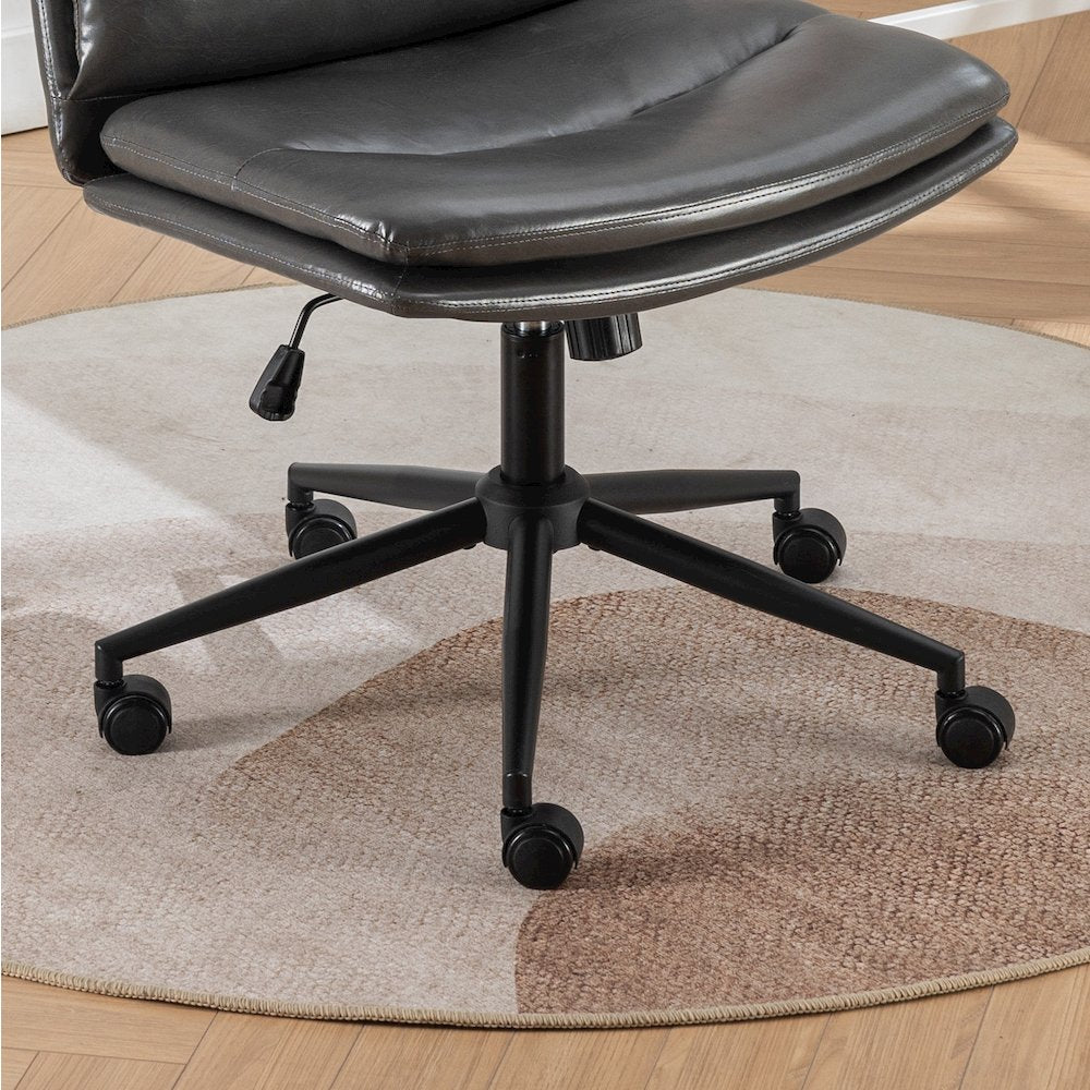 Bizerte Adjustable Swivel Criss Cross, Wide Seat Office or Vanity Chair, Gray