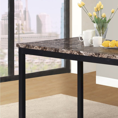 Citico Metal Dining Table with Laminated Faux Marble Top
